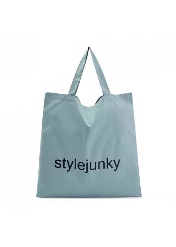 灰色簡潔純棉手提購物袋